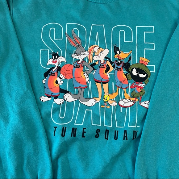 Space Jam Tune Squad Teal Crewneck Sweatshirt - Picture 2 of 4